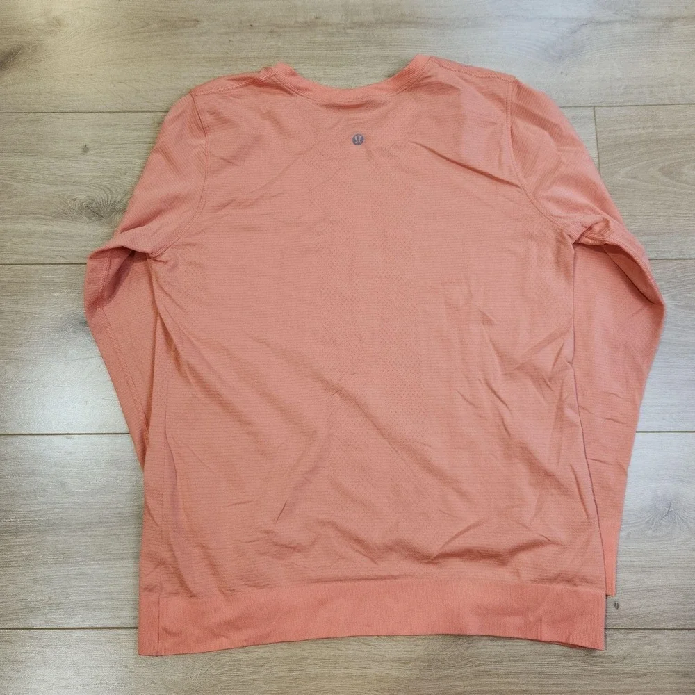 Lululemon Swiftly Tech Long Sleeve Shirt Womens 12 Pink Seamless Running Top